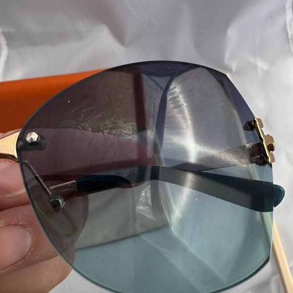 Tory Burch Sunglasses Butterfly Rimless Green ty6030 106 45 61 12 135  w/case - Picture 11 of 16